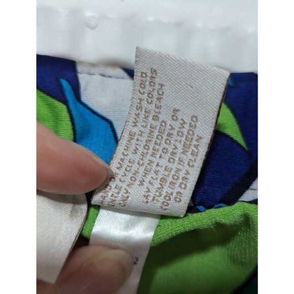 Chico's Women's Blue Abstract Print Polyester Tube Side Slit Maxi Skirt Size 1 - Picture 6 of 7